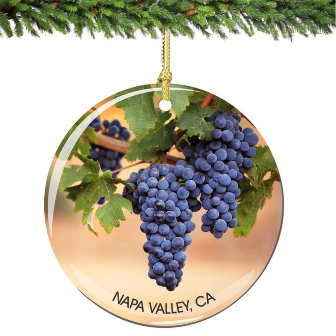 Napa Valley California Christmas Ornament Porcelain Double Sided - Thumbnail 2