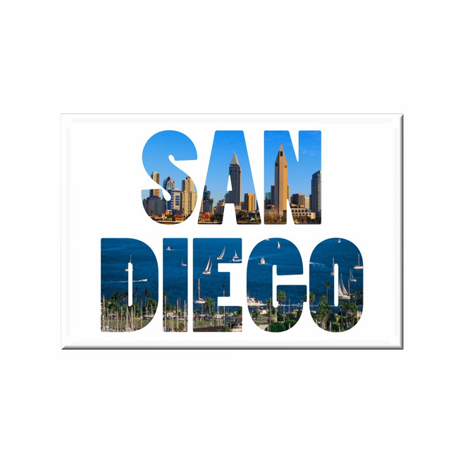 San Diego Skyline Cutout Magnet