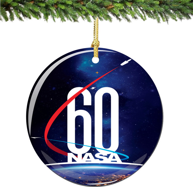 Officially Licensed NASA 60 Years Anniversary Christmas Ornament Porcelain - Thumbnail 3