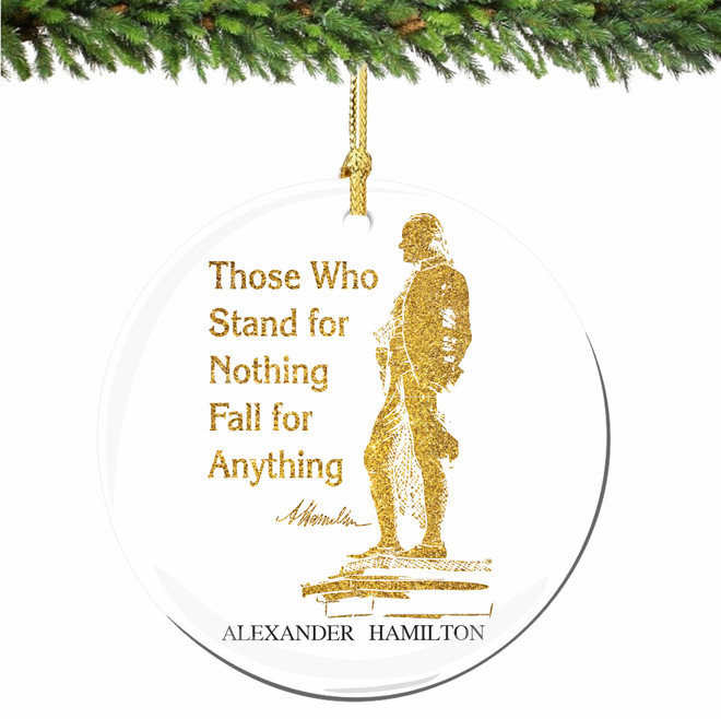 Hamilton on Broadway Christmas Ornament with Quote