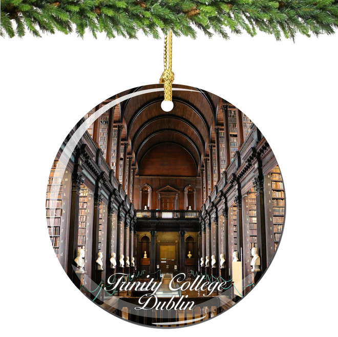 Trinity College Library Dublin Christmas Ornament Porcelain