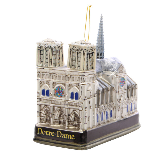 Paris Notre Dame Christmas Ornament Glass