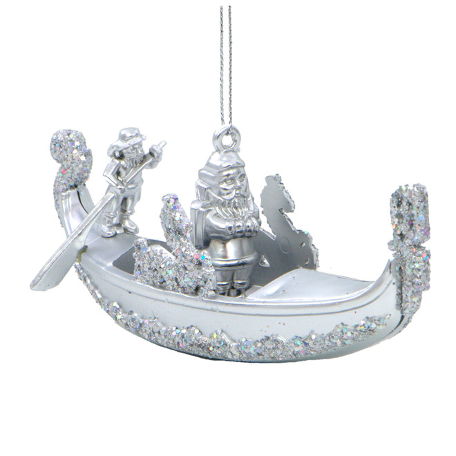 Silver Gondola Christmas Ornament