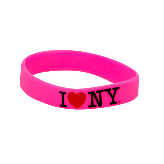 Pink I Love NY Bracelet, Rubber