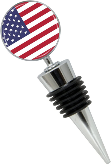 USA Flag Wine Bottle Stopper in Gift Box