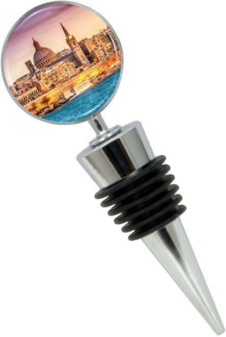 Valletta Malta Wine Bottle Stopper in Gift Box