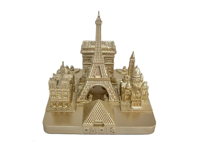 Paris City Rose Gold Skyline 3D Model Landmark Square Replica 4 1/2 inches