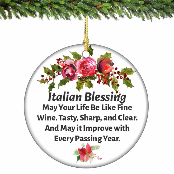Italian Blessing Ornament Porcelain