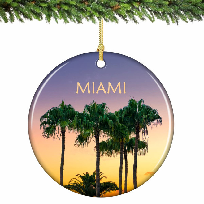 Miami Palm Trees Ornament Porcelain