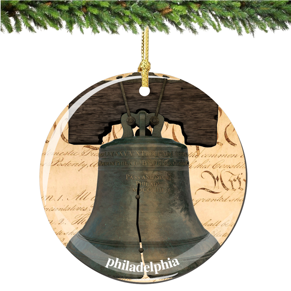 Liberty Bell Porcelain Christmas Ornament