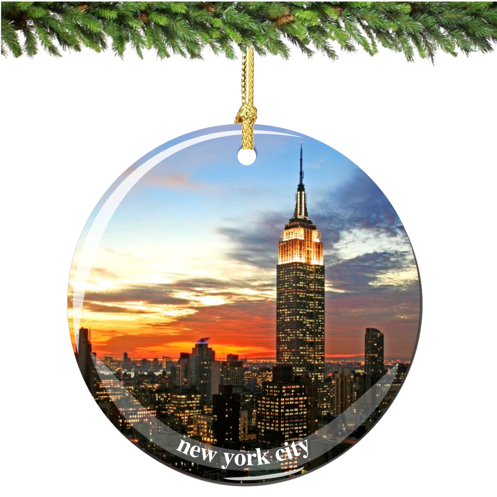 Empire State Building Porcelain Christmas Ornament - Thumbnail 4