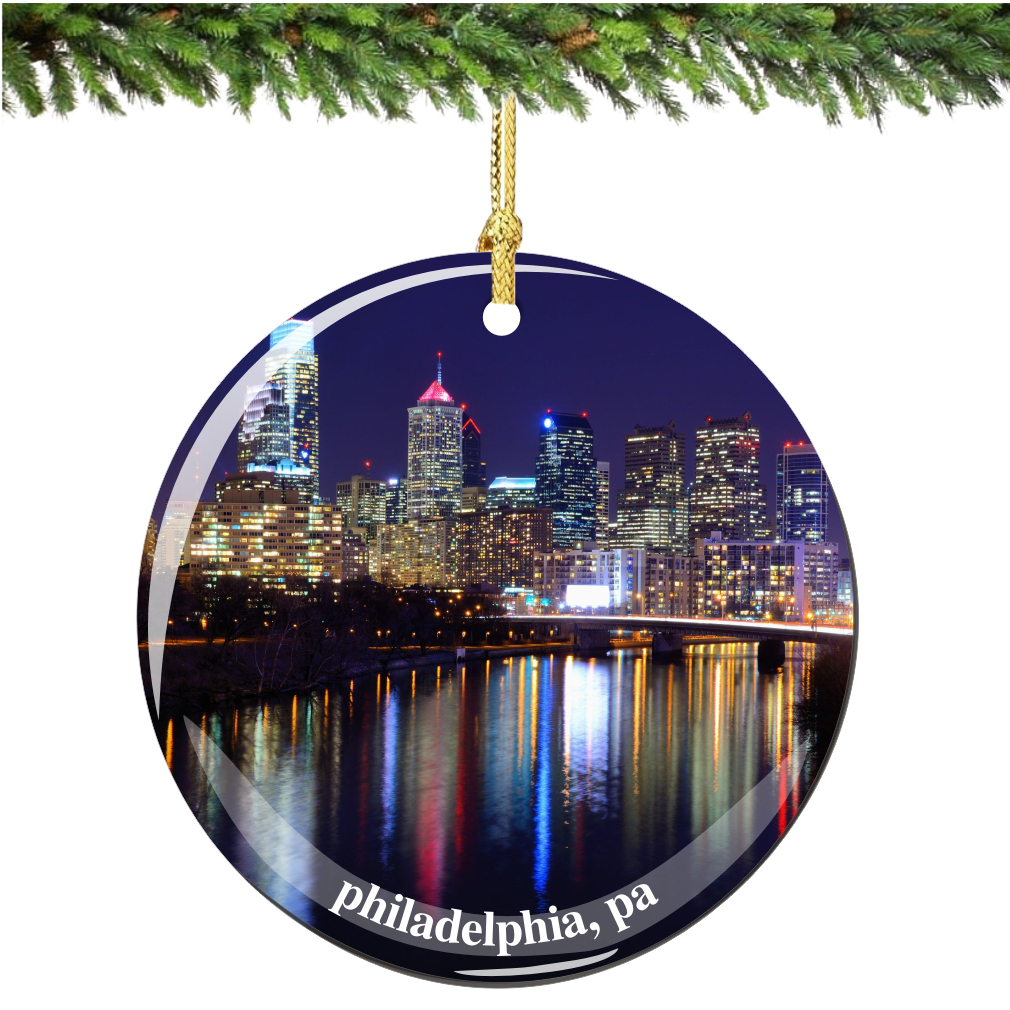 Philadelphia Porcelain Christmas Ornament