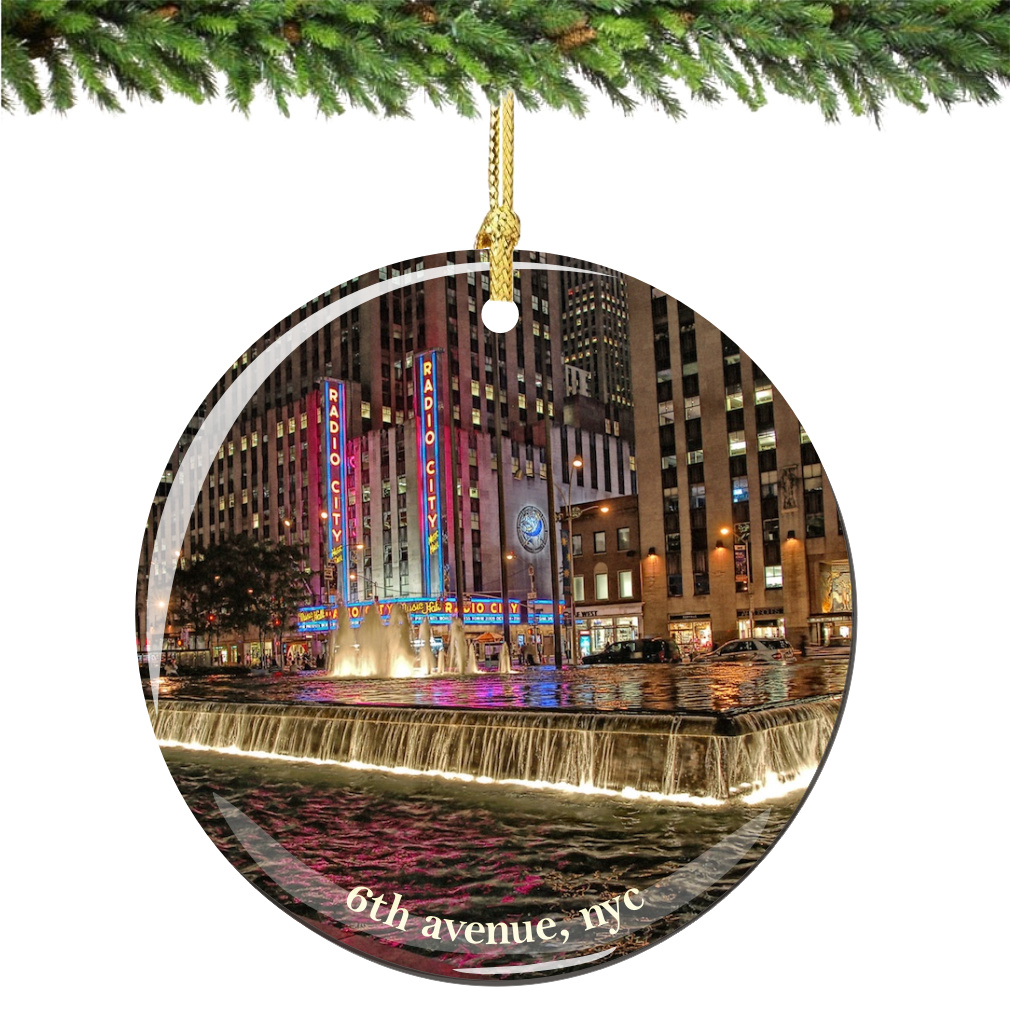 6th Avenue Christmas Ornament, Porcelain
