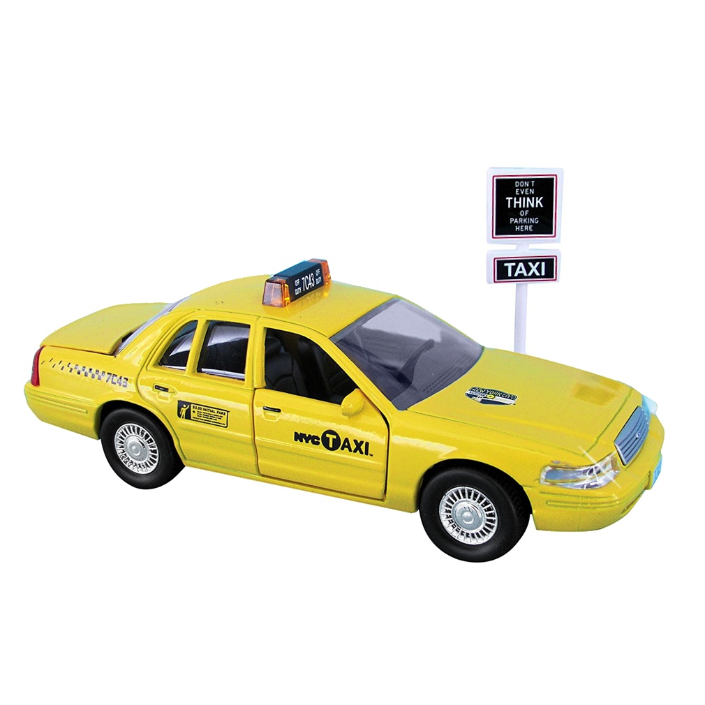Official Taxi Cab and Sign Set