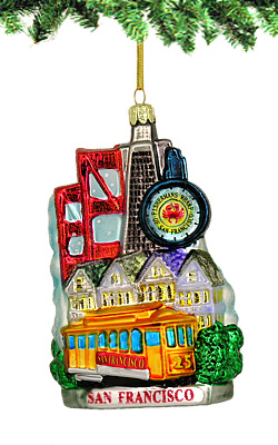 San Francisco Bay Glass Ornament