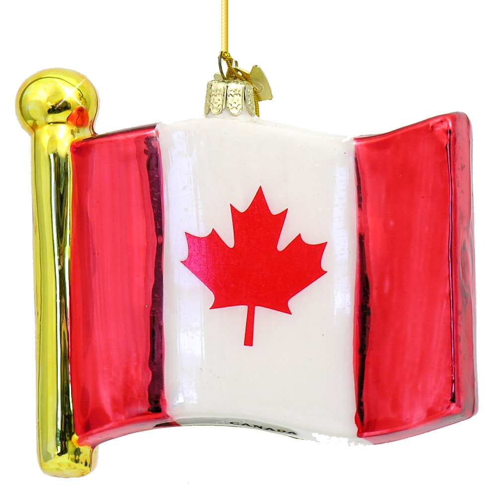 Canadian Flag Glass Ornament - Thumbnail 3