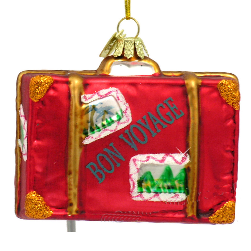 Travel Suitcase Glass Ornament - Thumbnail 2
