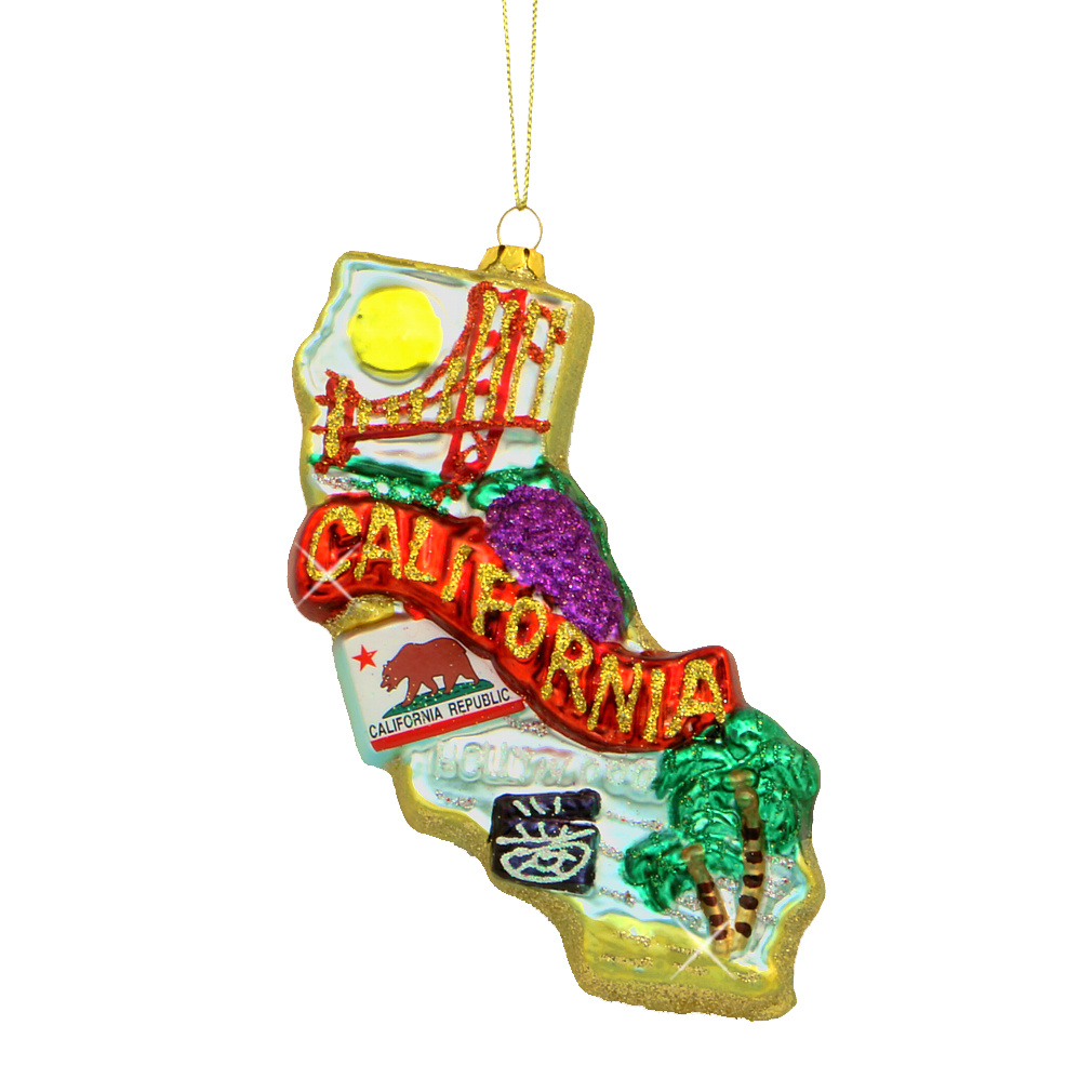 California Glass Ornament - Thumbnail 2