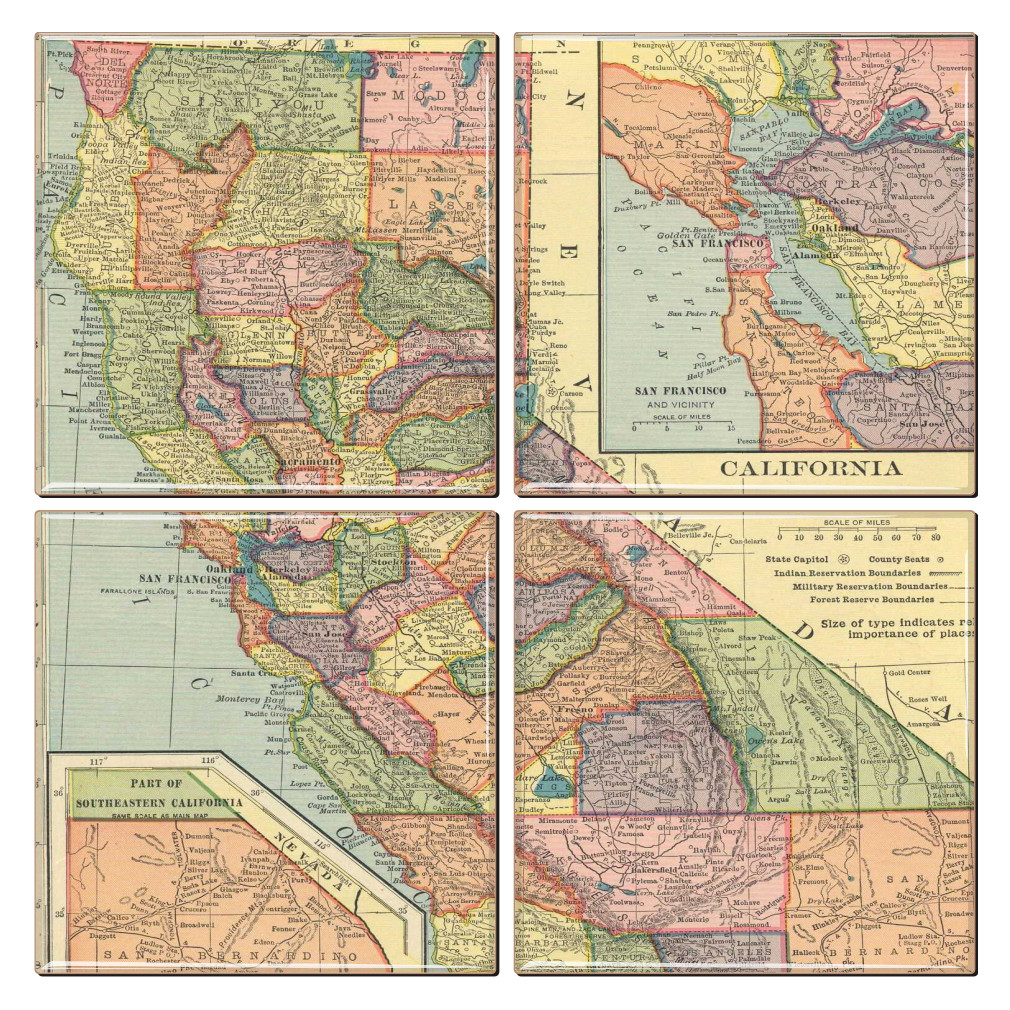 California Map Coaster Set of 4 - Thumbnail 3