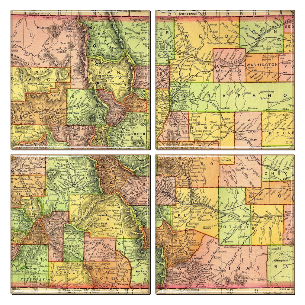 Colorado Map Coaster Set