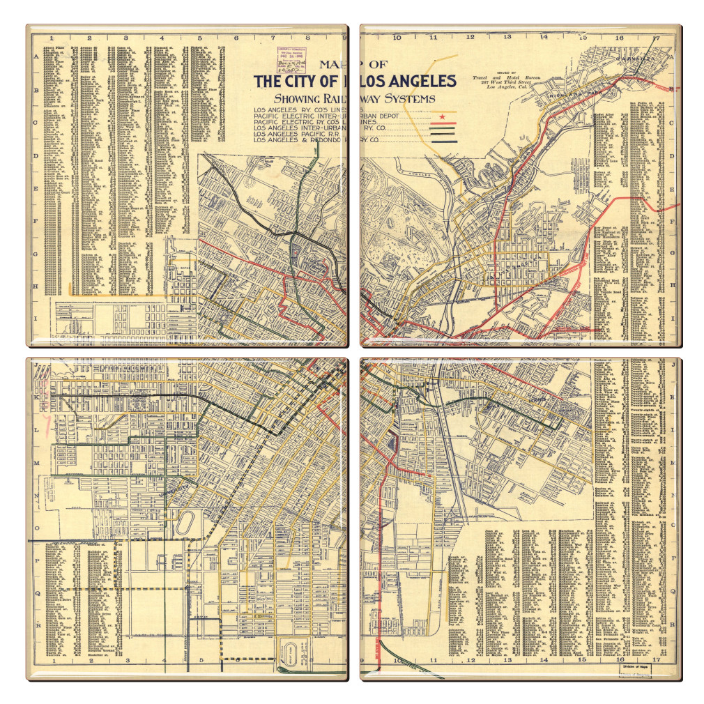 Los Angeles Map Coaster Set of 4 - Thumbnail 2