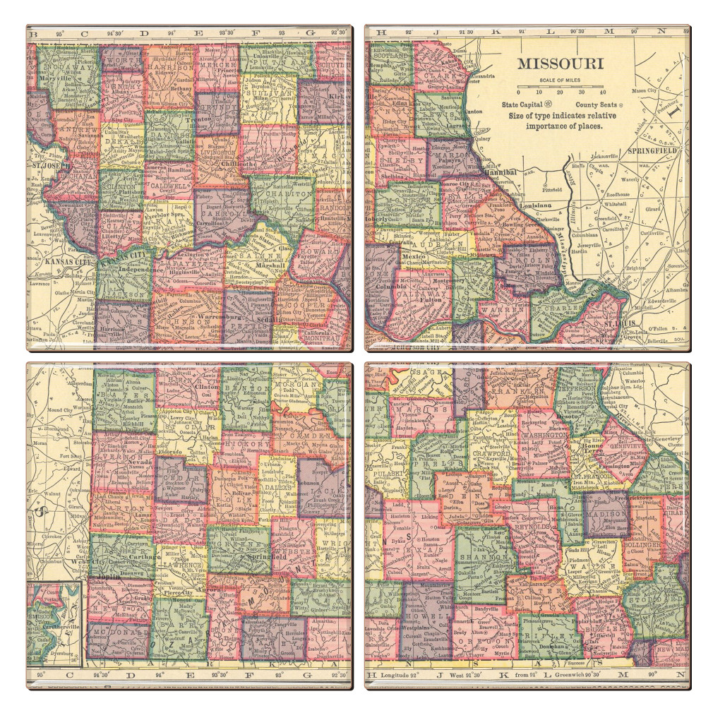 Missouri Map Coaster Set of 4 - Thumbnail 3