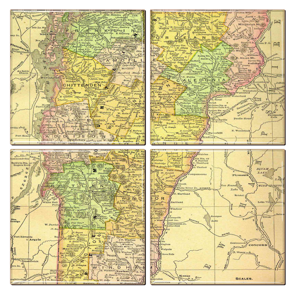 Vermont Map Coaster Set of 4 - Thumbnail 3