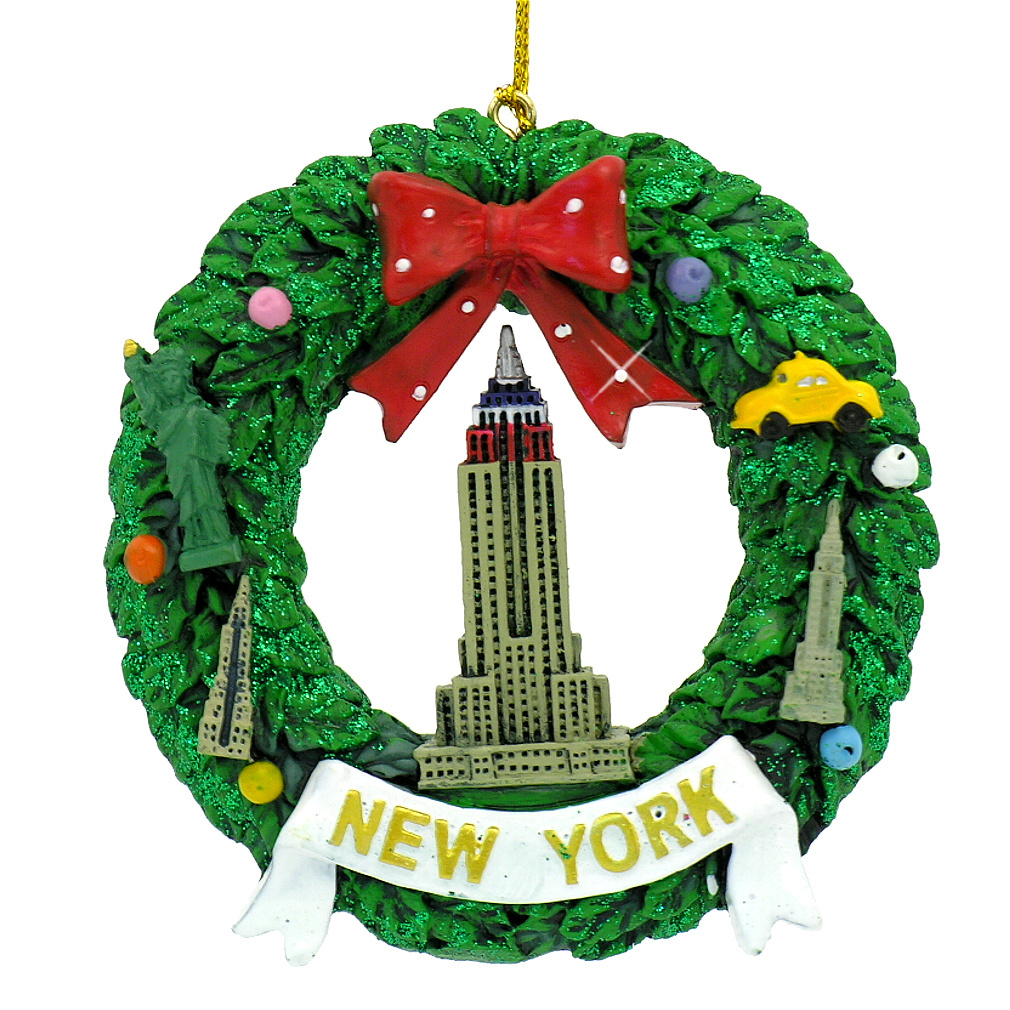 New York Empire Wreath Christmas Ornament - Thumbnail 2