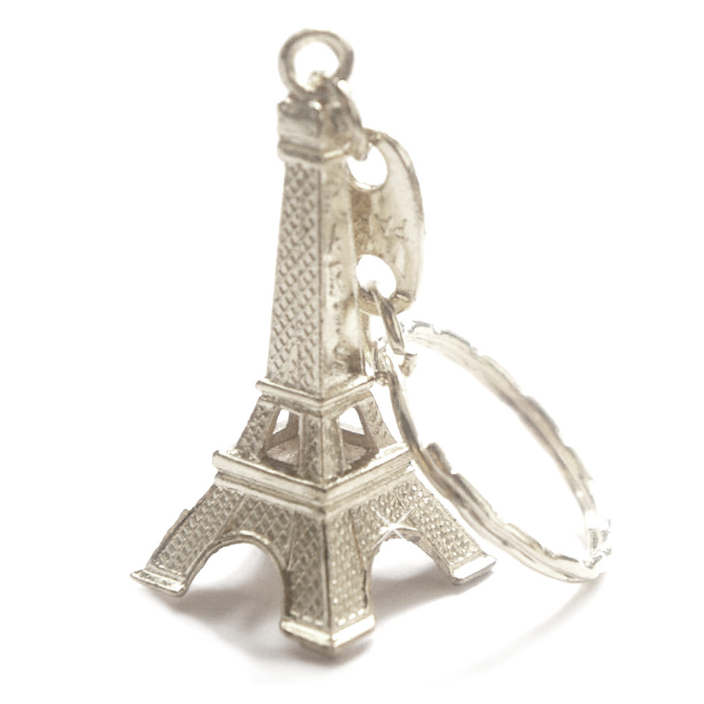 Silver 3d Eiffel Tower Key Chain Replica