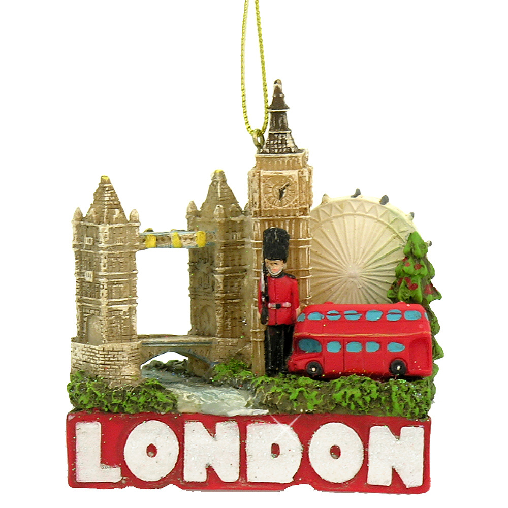 London Skyline and Landmarks Christmas Ornament