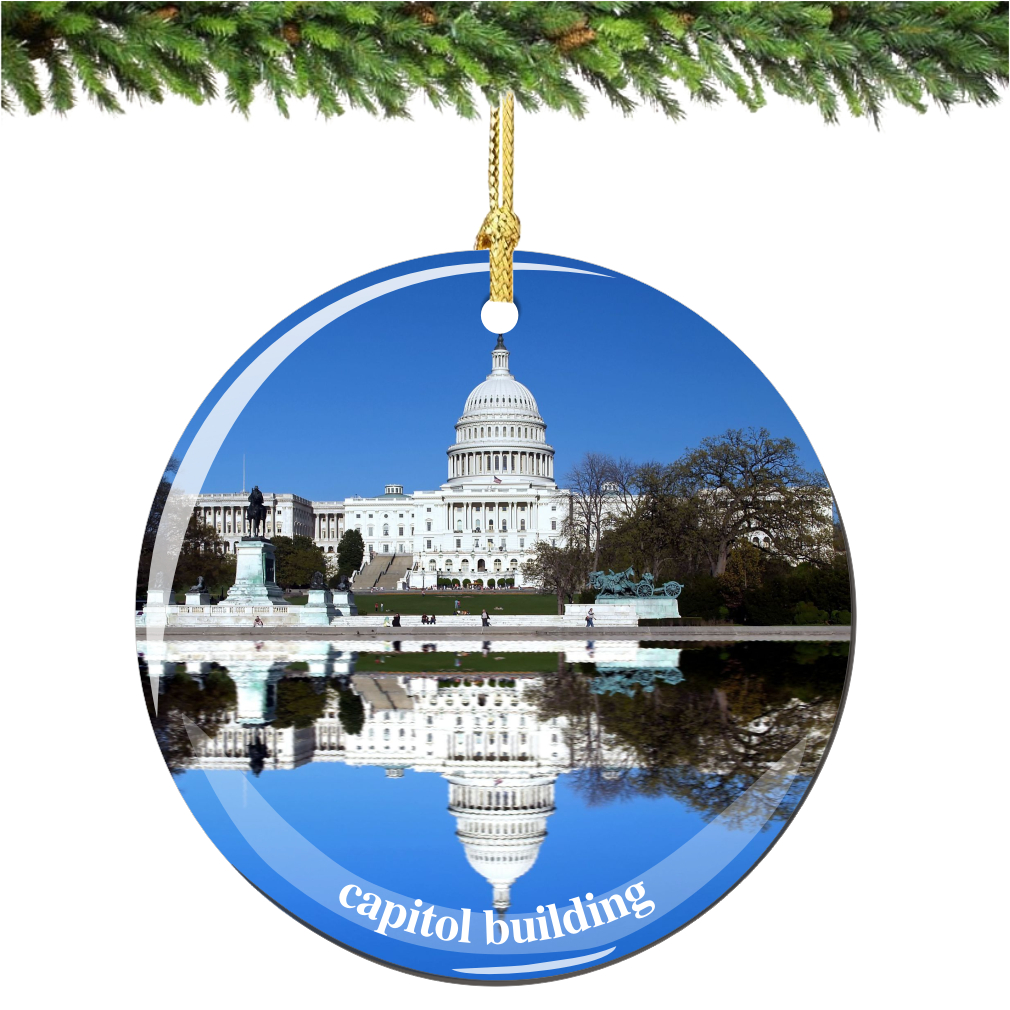 US Capitol Building Porcelain Christmas Ornament