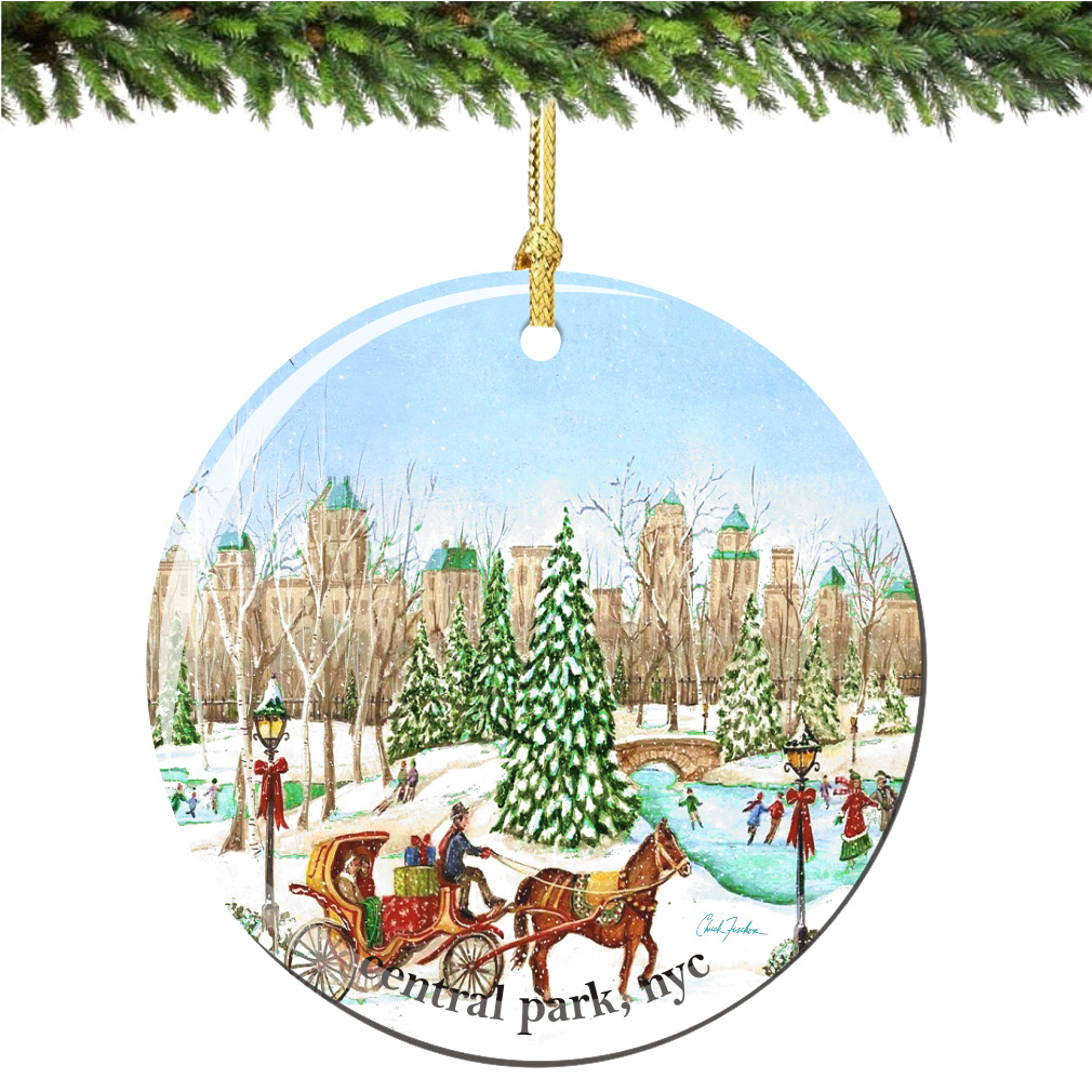 Chuck Fischer's Central Park Porcelain Christmas Ornament