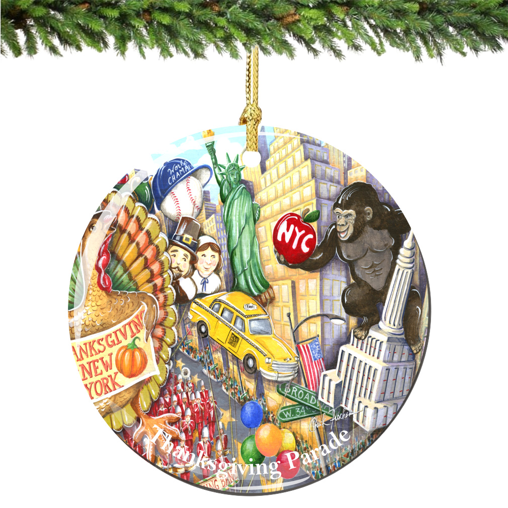 Chuck Fischer's Thanksgiving Day Parade Porcelain Christmas Ornament
