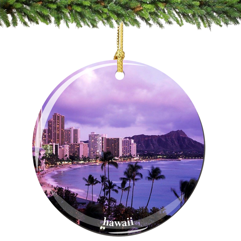 Hawaii Porcelain Christmas Ornament - Thumbnail 2