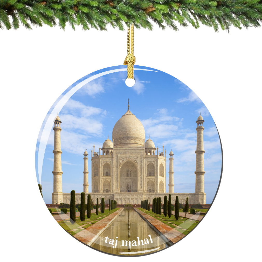 Taj Mahal Porcelain Christmas Ornament - Thumbnail 2