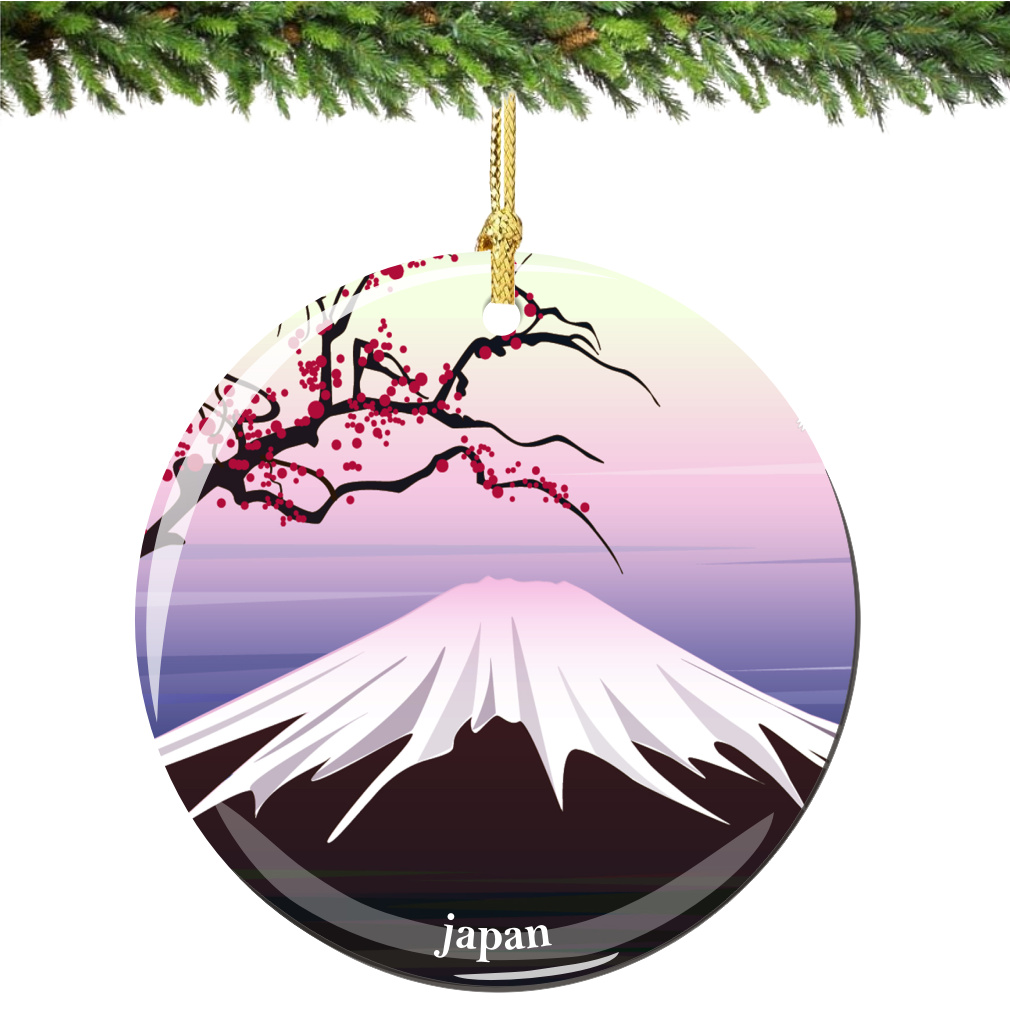 Japan Mount Fuji Porcelain Christmas Ornament - Thumbnail 3