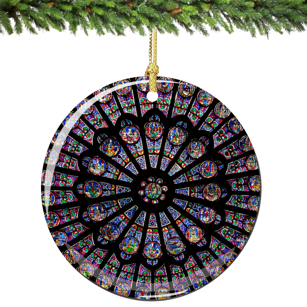 Notre Dame Cathedral Porcelain Christmas Ornament - Thumbnail 3