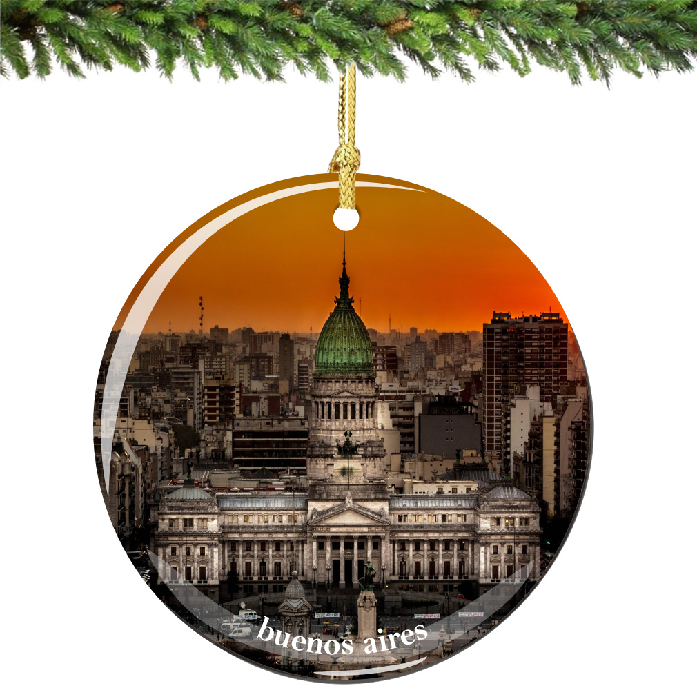 Buenos Aires Porcelain Christmas Ornament - Thumbnail 3
