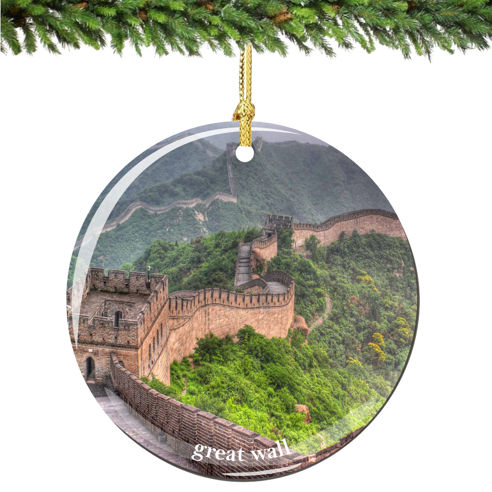 Great Wall of China Porcelain Christmas Ornament - Thumbnail 3
