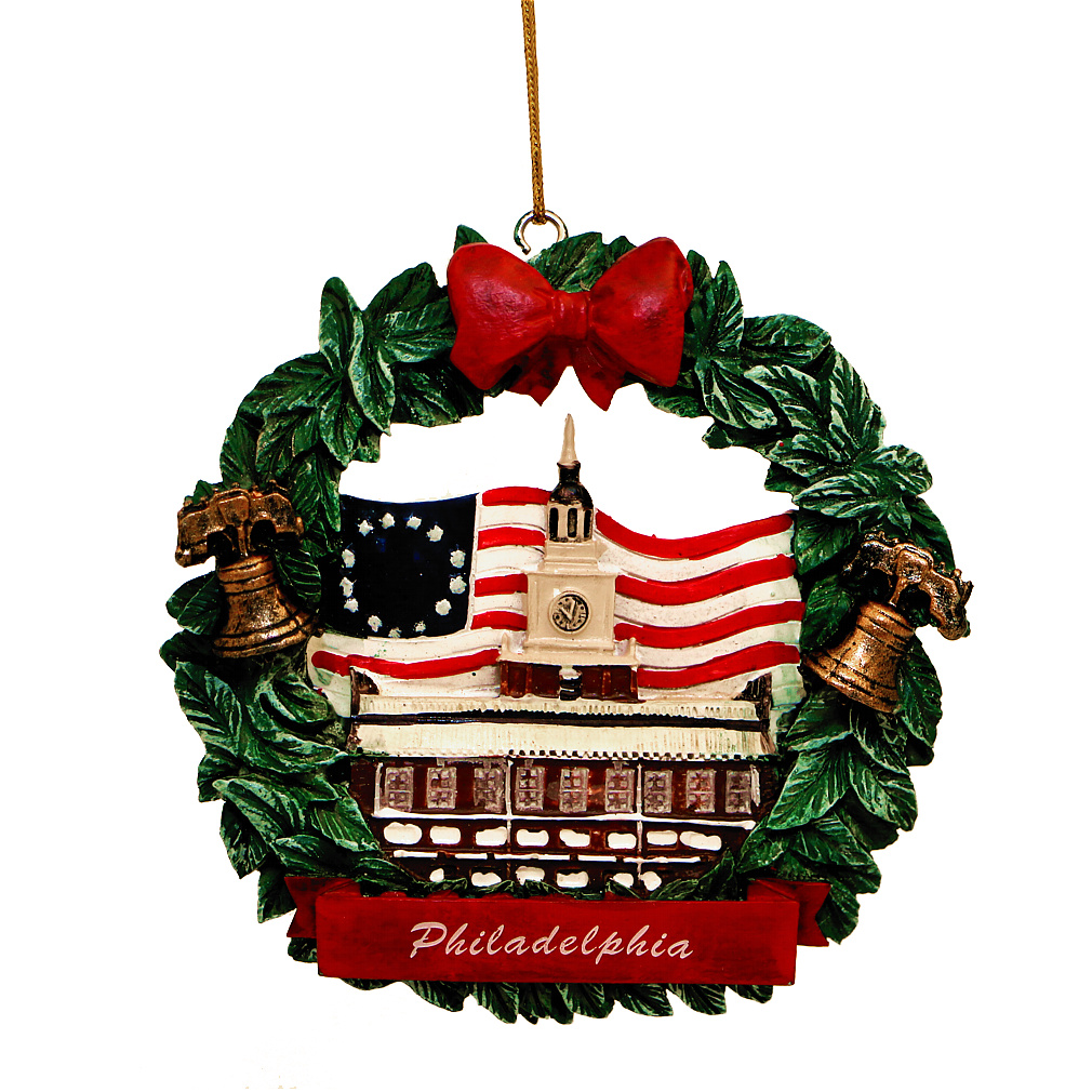 Philadelphia Wreath Ornament - Thumbnail 2