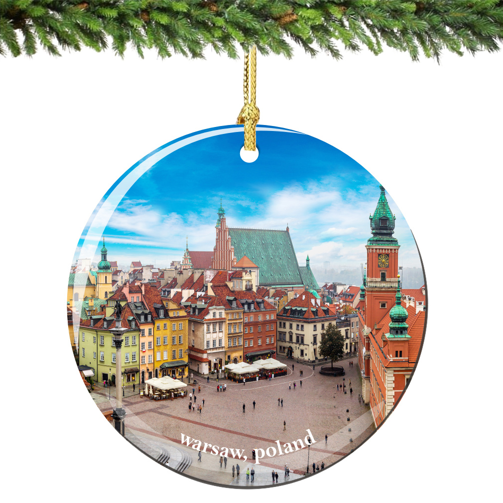 Warsaw Poland Christmas Ornament Porcelain - Thumbnail 3