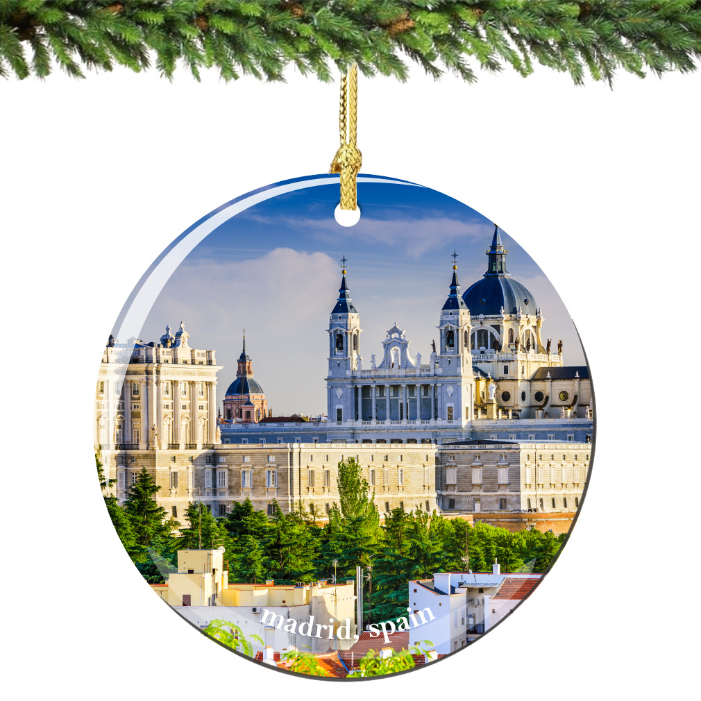 Madrid Spain Christmas Ornament Porcelain