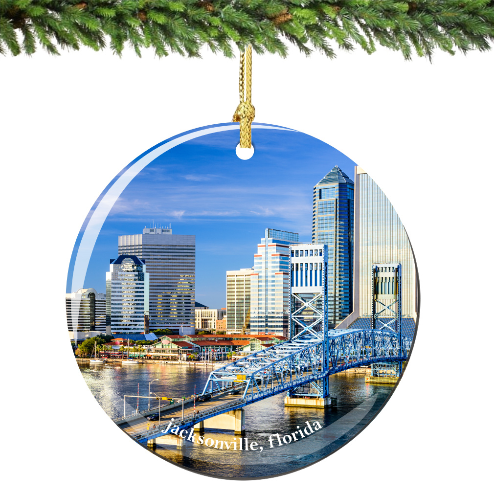 Jacksonville Florida Christmas Ornament Porcelain