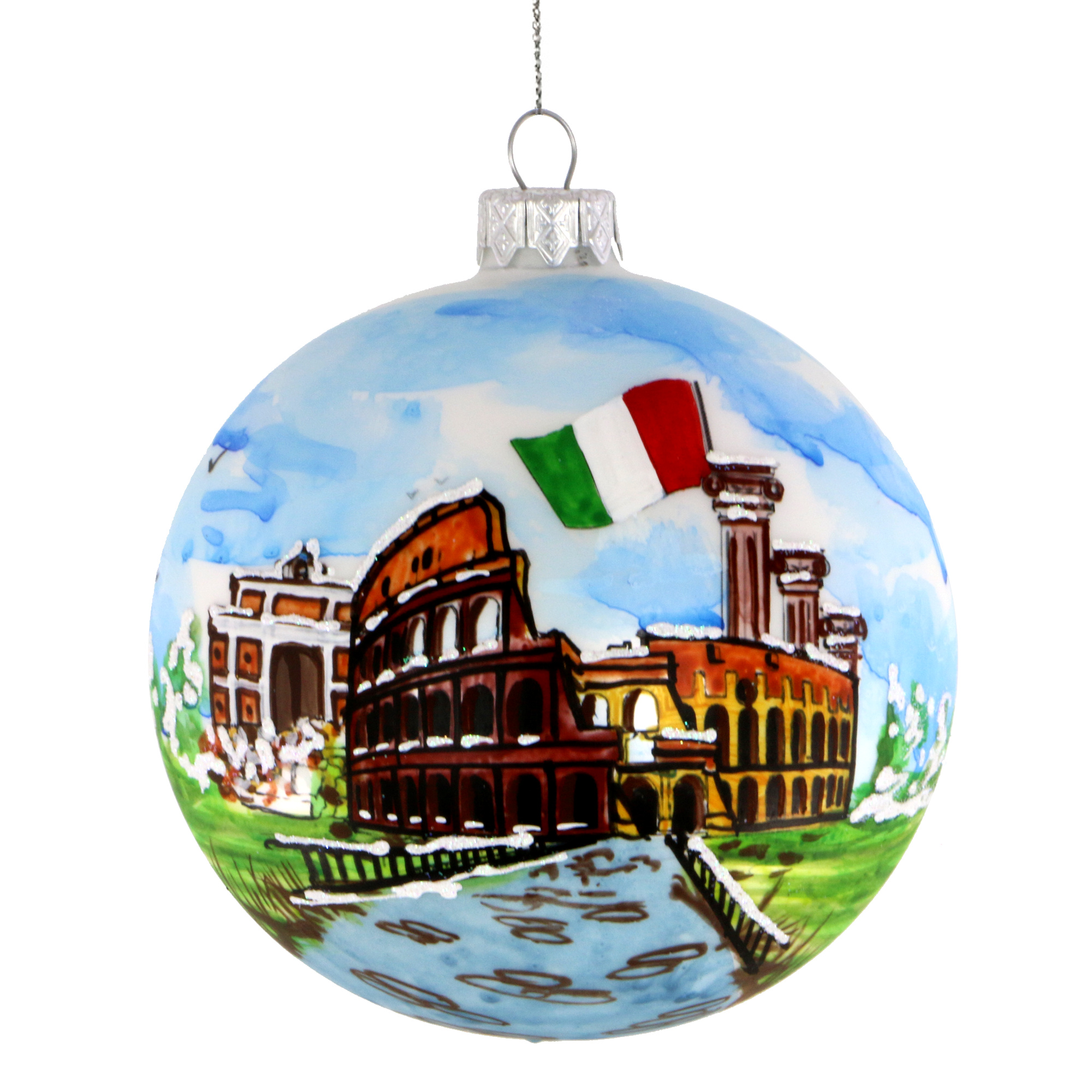 Italy Christmas Ornament - Glass Ball - Thumbnail 3