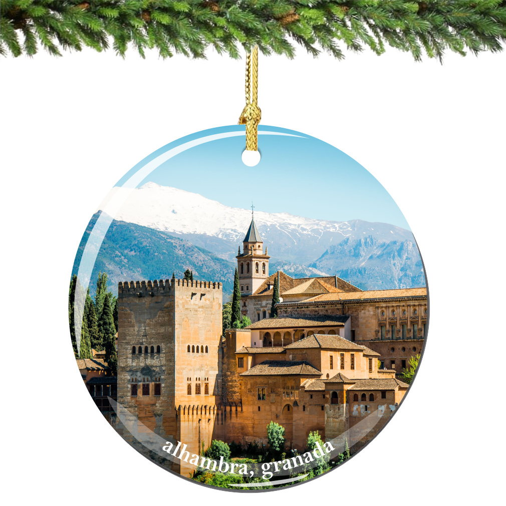 Alhambra Granada Spain Christmas Ornament Porcelain - Thumbnail 2