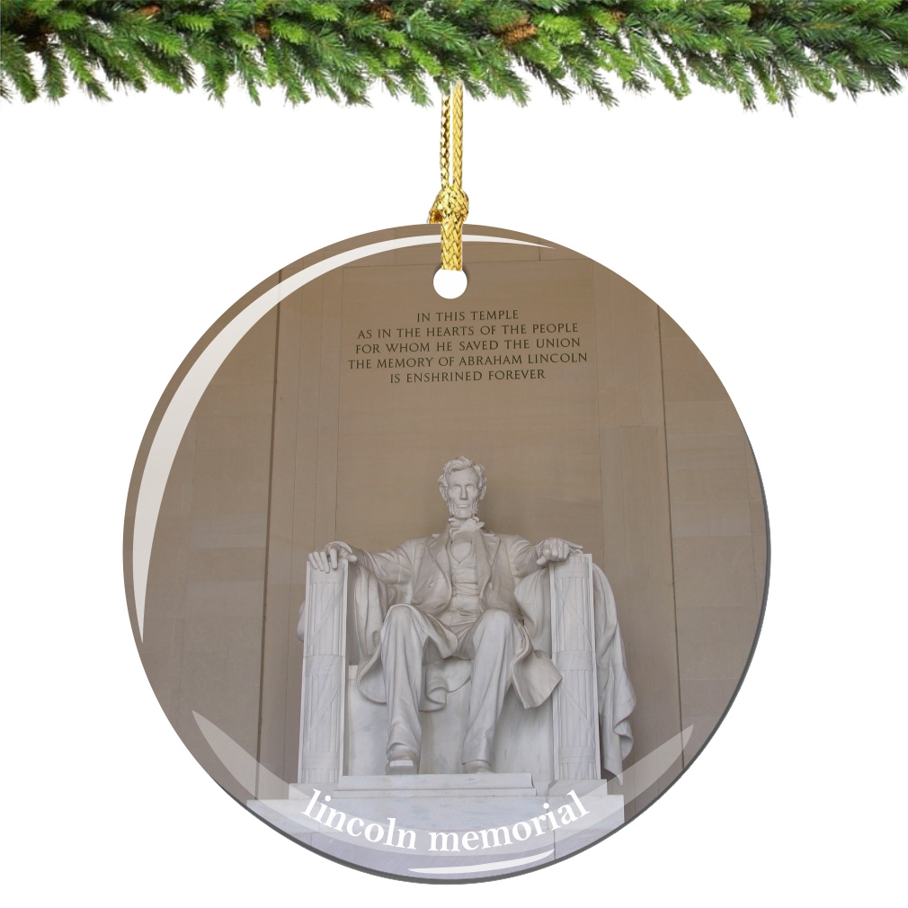 Lincoln Memorial Christmas Ornament Porcelain - Thumbnail 3