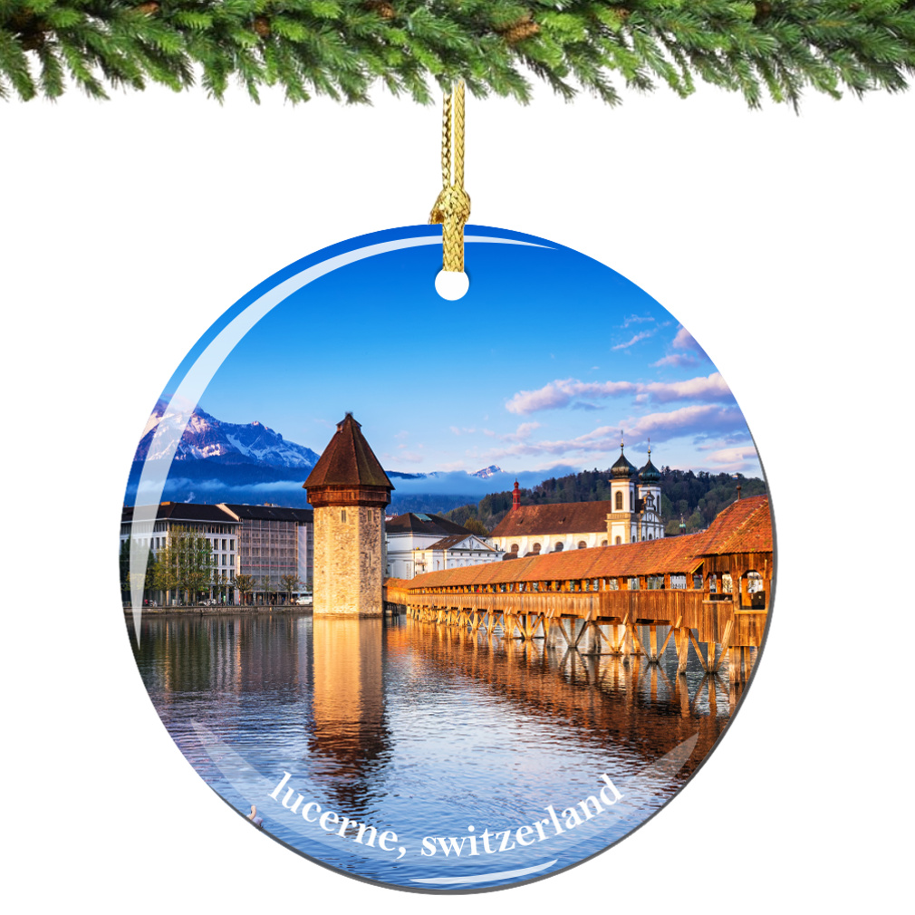 Lucerne Switzerland Christmas Ornament Porcelain - Thumbnail 3