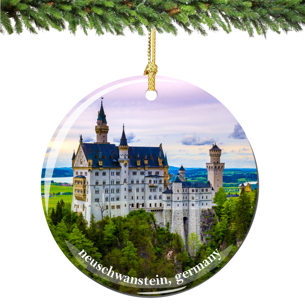 Neuschwanstein Germany Christmas Ornament Porcelain