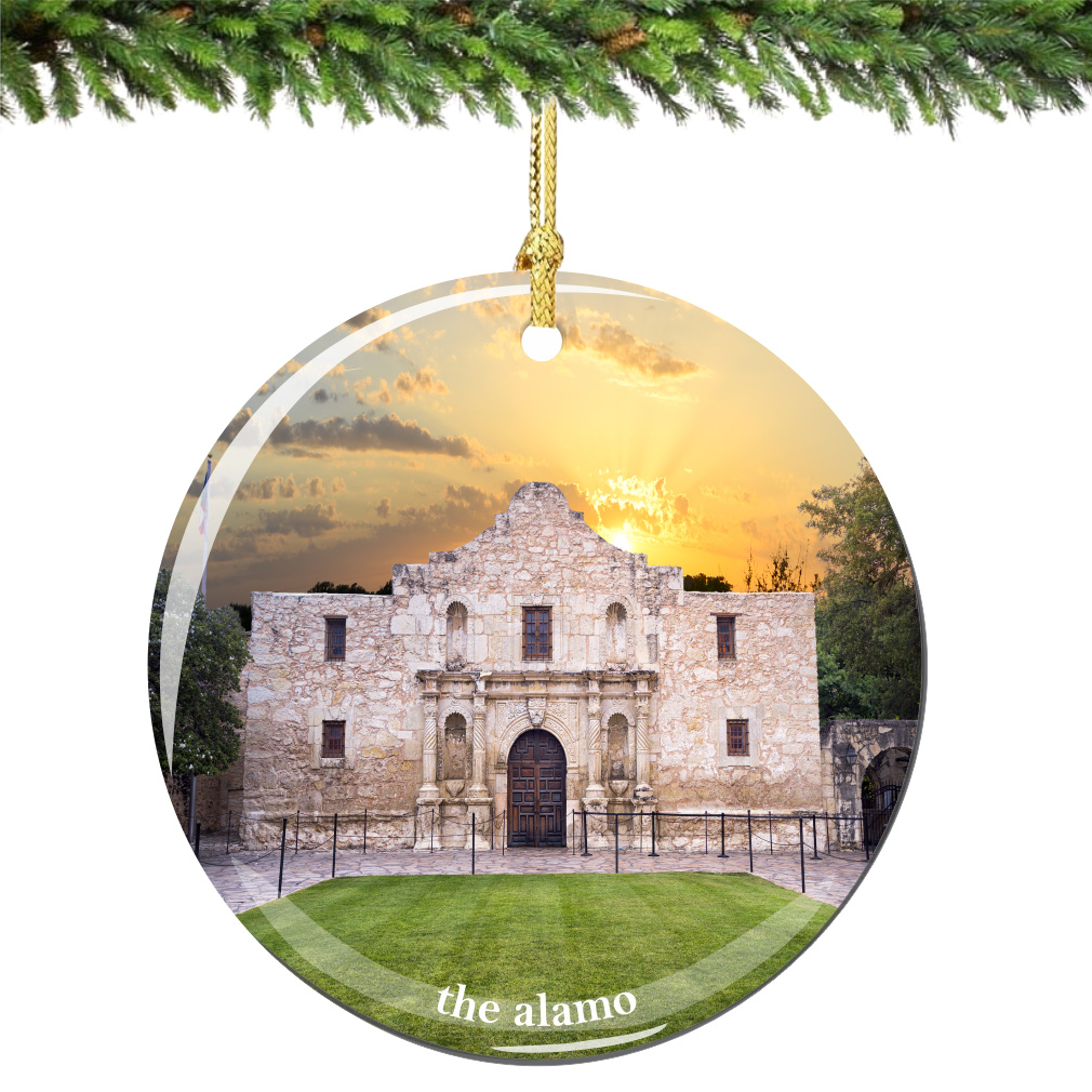 City Skyline Brand The Alamo Christmas Ornament - Thumbnail 4