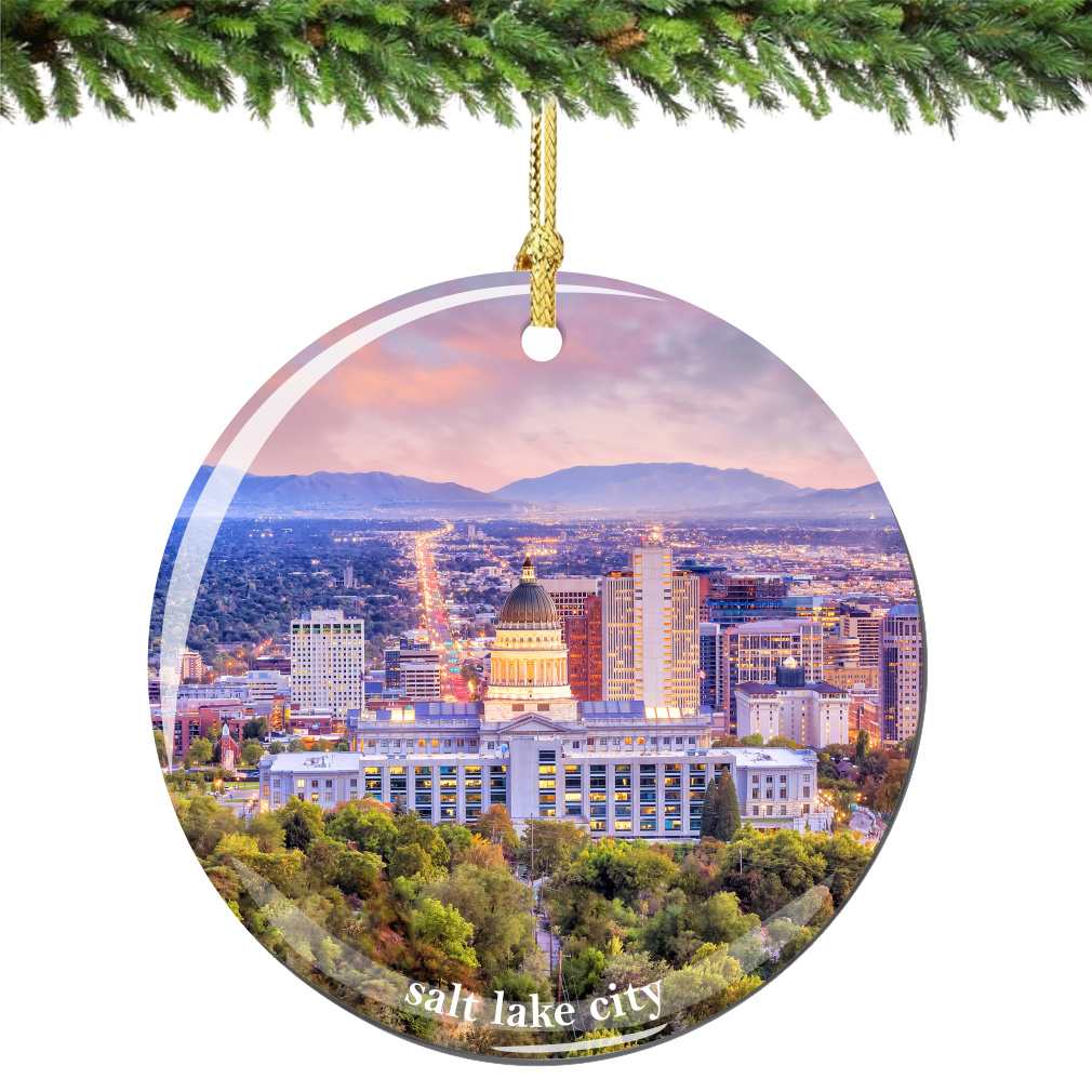 Salt Lake City Christmas Ornament Porcelain Utah Ornament